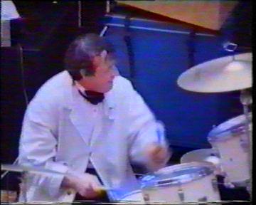 The Durutti Column in rehearsal at FAC 51 The Hacienda on 16 August 1987; Bruce Mitchell on drums