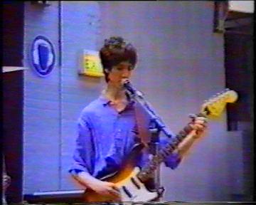 The Durutti Column in rehearsal at FAC 51 The Hacienda on 16 August 1987; Vini Reilly on guitar and singing