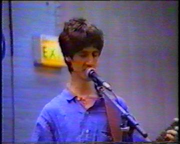 The Durutti Column in rehearsal at FAC 51 The Hacienda on 16 August 1987; Vini Reilly singing