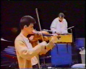 The Durutti Column in rehearsal at FAC 51 The Hacienda on 16 August 1987; John Metcalfe on violin