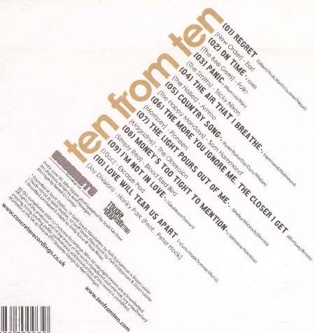 Ten From Ten - Manchester; back cover detail