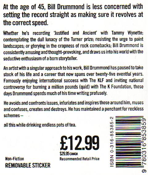 45 by Bill Drummond - back cover sticker