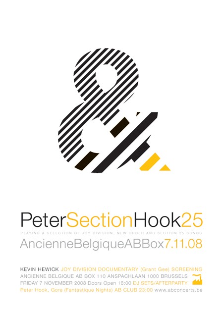 Peter Hook Section 25 live - Ancienne Belgique, Brussels, Belgium, 7 November 2008; poster detail