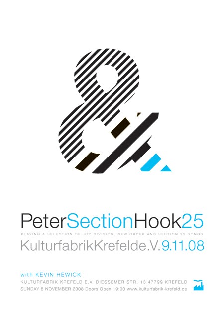 Peter Hook Section 25 Live - Kulturfabrik Krefeld e.V., Krefeld, Germany, 9 November 2008; poster detail