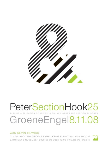 Peter Hook Section 25 Live - Cultuurpodium Groene Engel, Os, Netherlands, 8 November 2008; poster detail