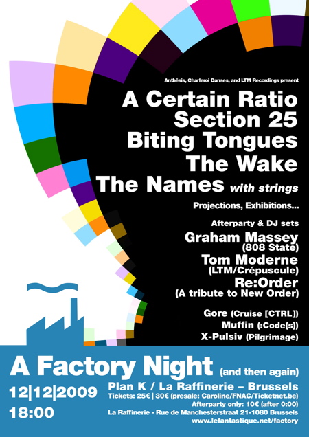 A Factory Night (And Then Again), Plan K, Brussels, 12 December 2009; poster