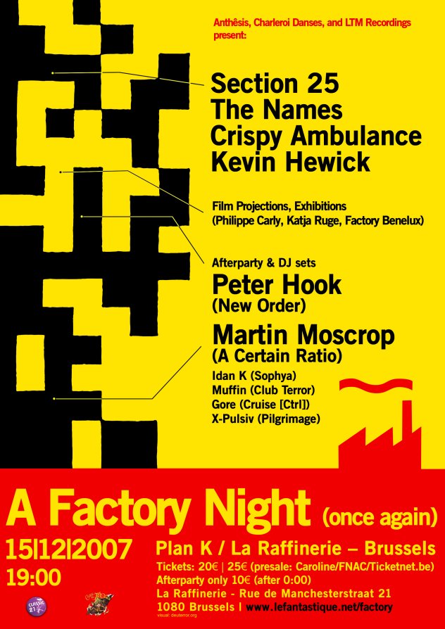 A Factory Night (Once Again), Plan K, Brussels, 15 December 2007; flyer
