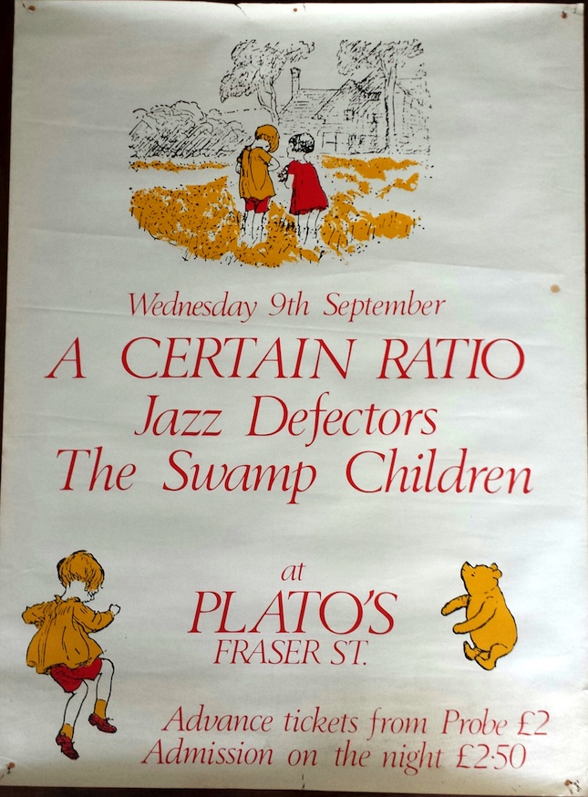 A Certain Ratio poster - live at Plato's, Liverpool 9 Sep 1981