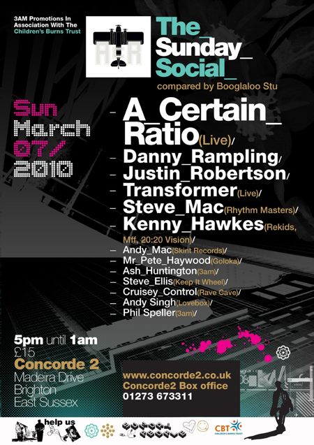 A Certain Ratio live: Brighton Concorde 2, 7 Mar 2010; flyer