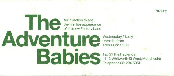 The Adventure Babies Live at FAC 51 The Hacienda 31 July 1991