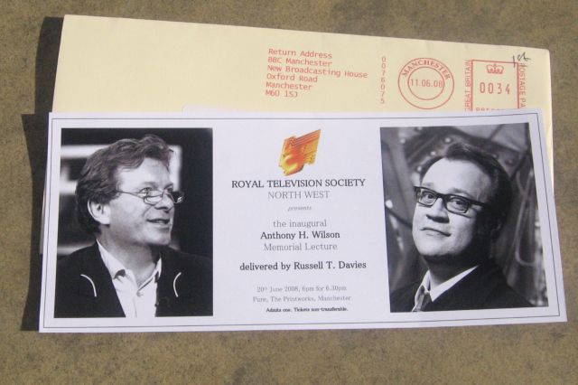 Anthony H Wilson Memorial Lecture 20 June 2007; the invitation