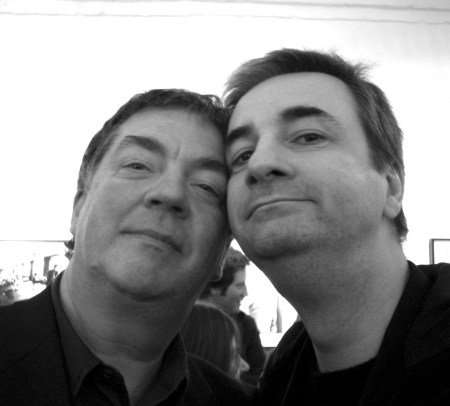 Kevin Cummins and Paul Morley at Paul Stolper Gallery on 9 Feb 2006 at the 'Arca' private view [photo credit: © Susan Ferguson]