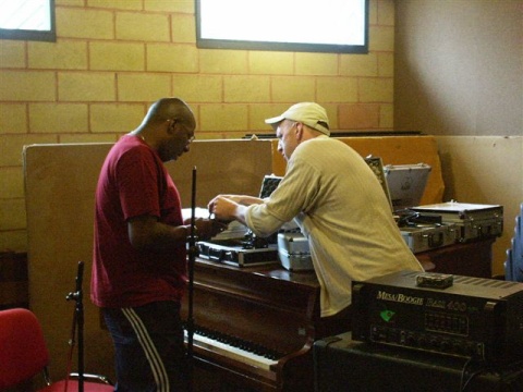 A Certain Ratio in the studio 2005; Donald Johnson and Tony Quigley; Copyright © 2005 A Certain Ratio