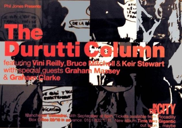 Poster for Durutti Column live at Manchester Cathedral, 24 September 1998