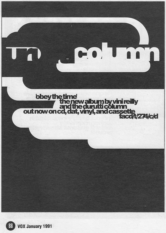 FACT 274 Obey The Time; advertisement in Vox magazine [3 of 3]