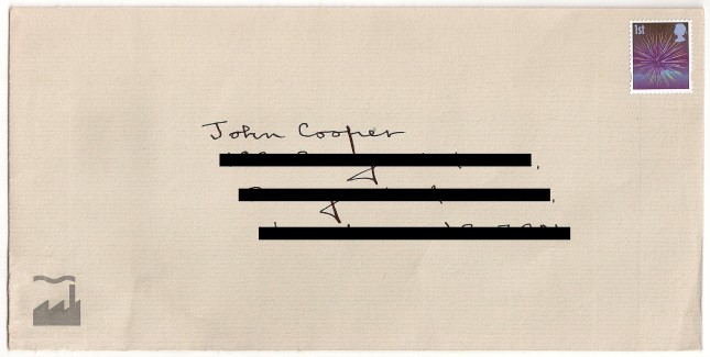 FAC 115 Second Generation Factory Records Stationery; envelope