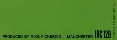 Happy Mondays - FAC 129 Forty-Five EP; back cover detail [2] showing catalogue number