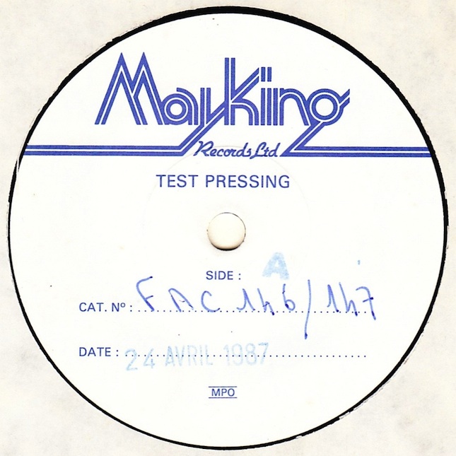 Fac 146 Partyline / Militia 12-inch; label detail