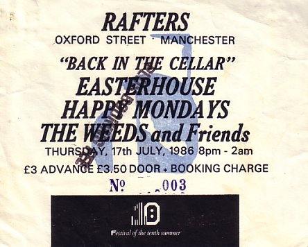 FAC 151 The Festival of the Tenth Summer - The Tenth Event; Back In The Cellar; ticket front detail