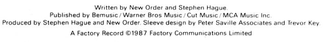 FAC 183 True Faith; detail of credits