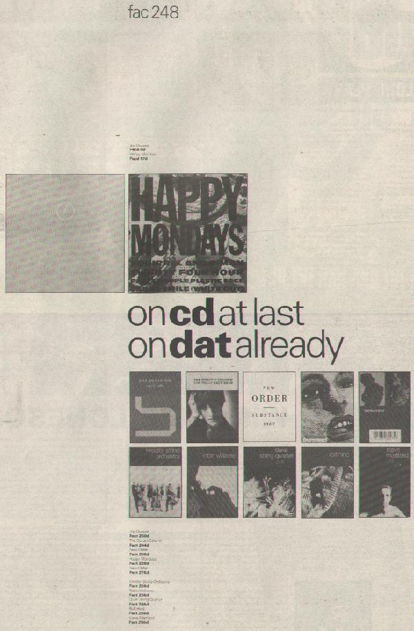 fac 248 advert in NME
