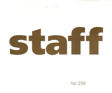 FAC 259 Staff party pass; front cover