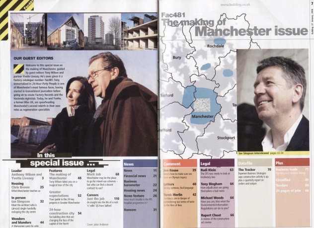 FAC 481 'Oh Manchester! A Special Issue of Building; contents