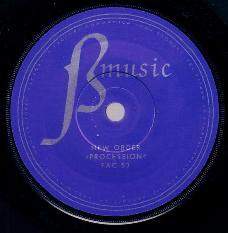 FAC 53 Procession; label detail including credits