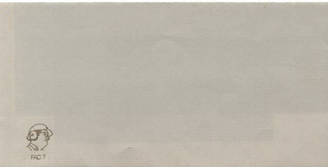 FAC 7 First Generation Factory Records Stationery; envelope
