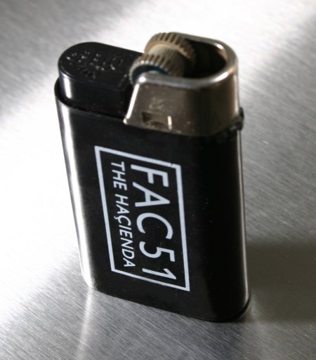 Fac 51 The Hacienda / Fac 201 Dry cigarette lighter; the Hacienda side