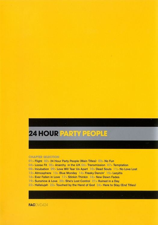 FACDVD 424 - 24 Hour Party People UK retail dvd back cover detail