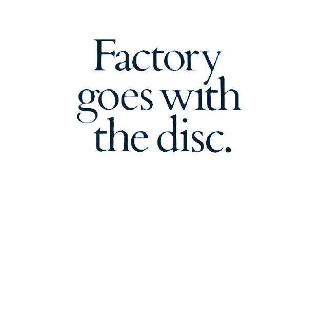 Factory goes with the disc - industry fold-out card advertisement