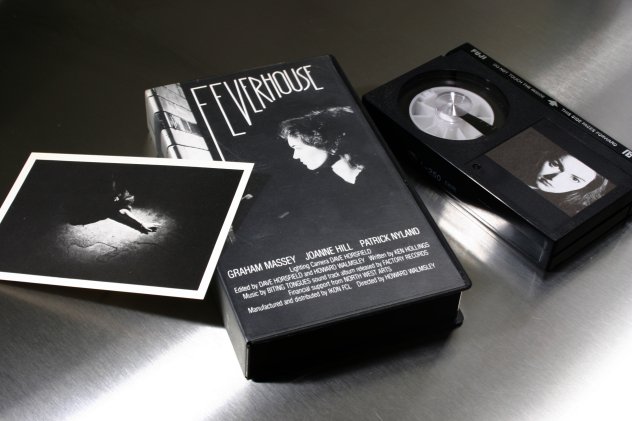 FACT 105 Feverhouse The Soundtrack; detail of video box, cassette and postcard