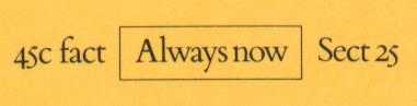 FACT 45C Always Now, catalogue number detail