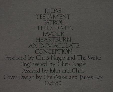 Fact 60 Harmony; back cover detail including production credits and catalogue number