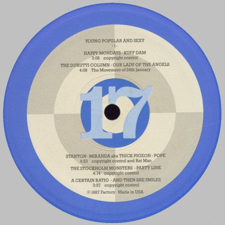 FACTUS 17 Young, Popular and Sexy; A-side label detail