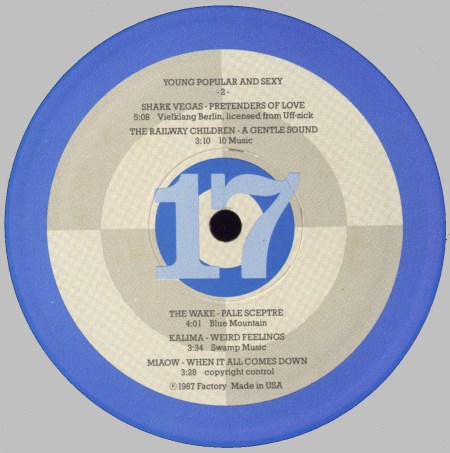 FACTUS 17 Young, Popular and Sexy; B-side label detail