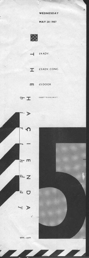 FAC 51 The Hacienda Fifth Birthday handbill