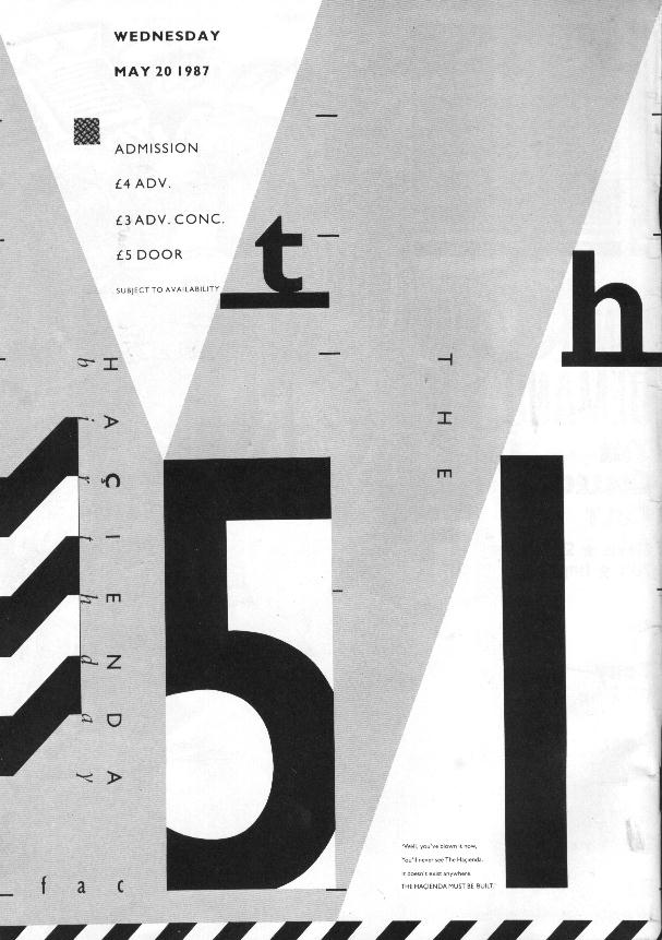 FAC 51 The Hacienda Fifth Birthday b&w press advert