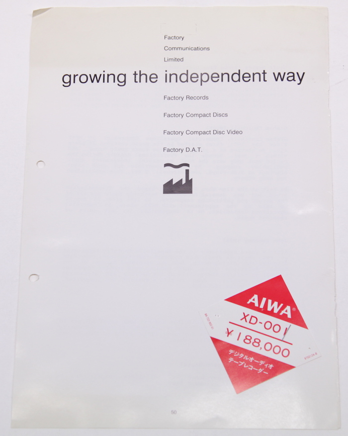 Growing the independent way Factory Records stationery