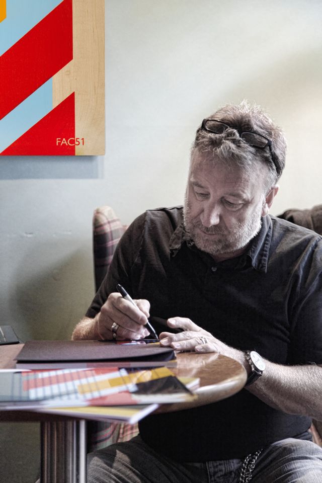 Peter Hook signing copies of The Hacienda - How Not To Run A Club Foruli edition