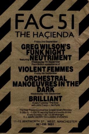 Fac 51 The Hacienda - Greg Wilson's Funk Night; flyer detail