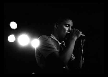 FAC 51 The Hacienda - New Order live 26 June 1982; Bernard Sumner [photo credit: Tim Sinclair]