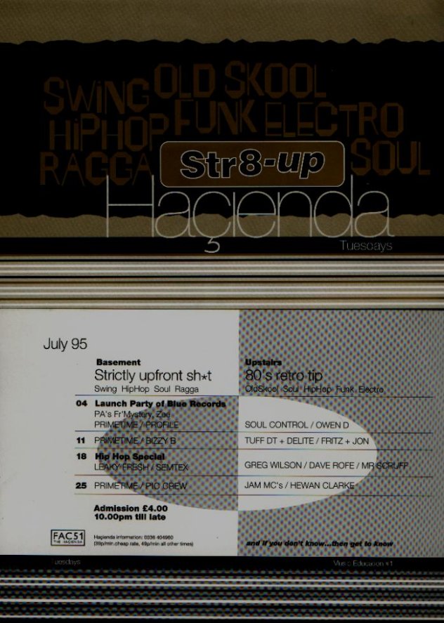 Fac 51 The Hacienda - Str8-up - July 1995; flyer detail