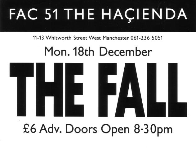 Fac 51 The Hacienda - The Fall - Monday 18 December 1989; detail of flyer