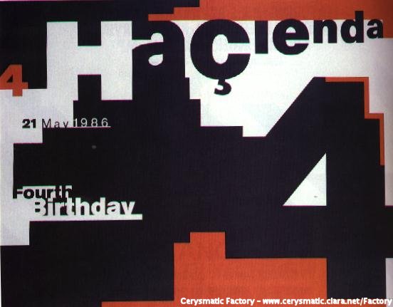 FAC 51 The Hacienda Fourth Birthday poster designed by 8vo