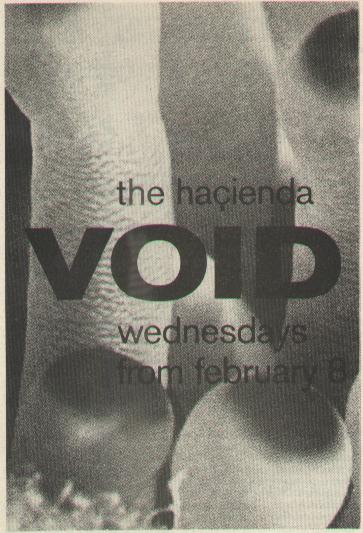 Flyer for Void night at the Hacienda