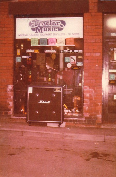 Hooky's bass cabinet; 4 x 14 watt Gauss / Marshall special bass cabinet built for Joy Division's Peter Hook; photo © www.deeplyvale.com / Chris Hewitt