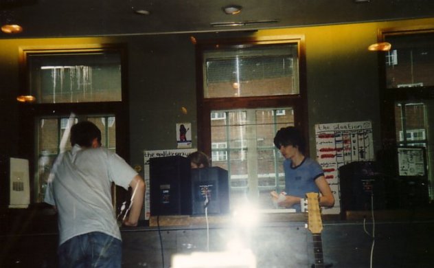 Bernard Butler, producer of Hopper's album English and French, in the studio eating a sandwich