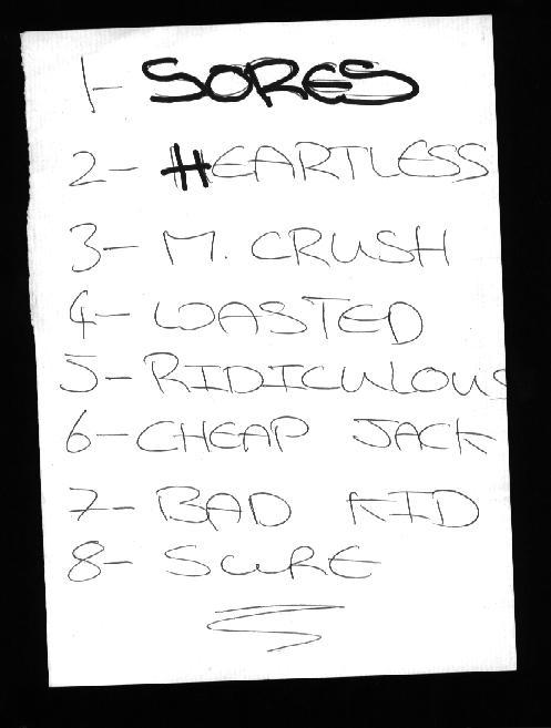 Hopper - Setlist - Tuesday 18 March, Hacienda, Manchester